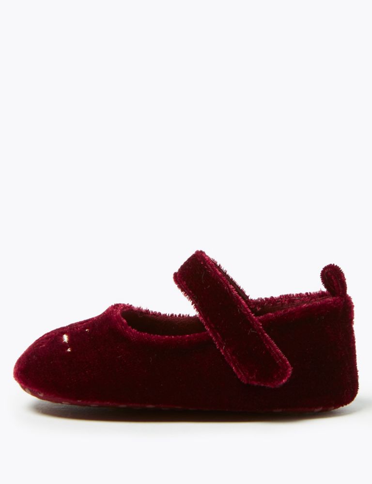 Baby Velvet Mary Jane Pram Shoes (0-18 Months) 3 of 4