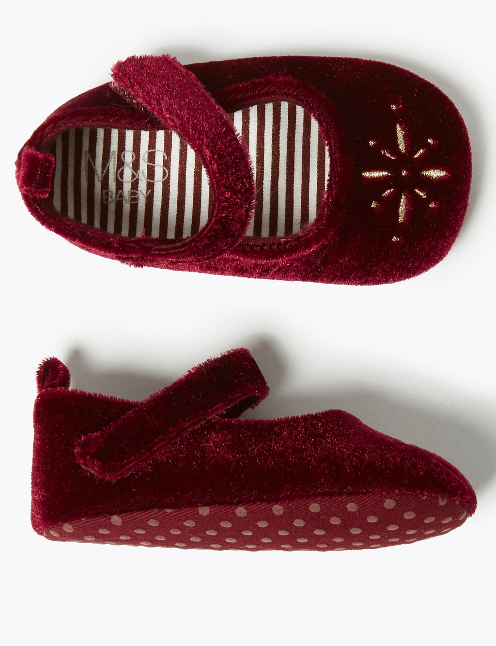 Baby Velvet Mary Jane Pram Shoes (0-18 Months) 1 of 4