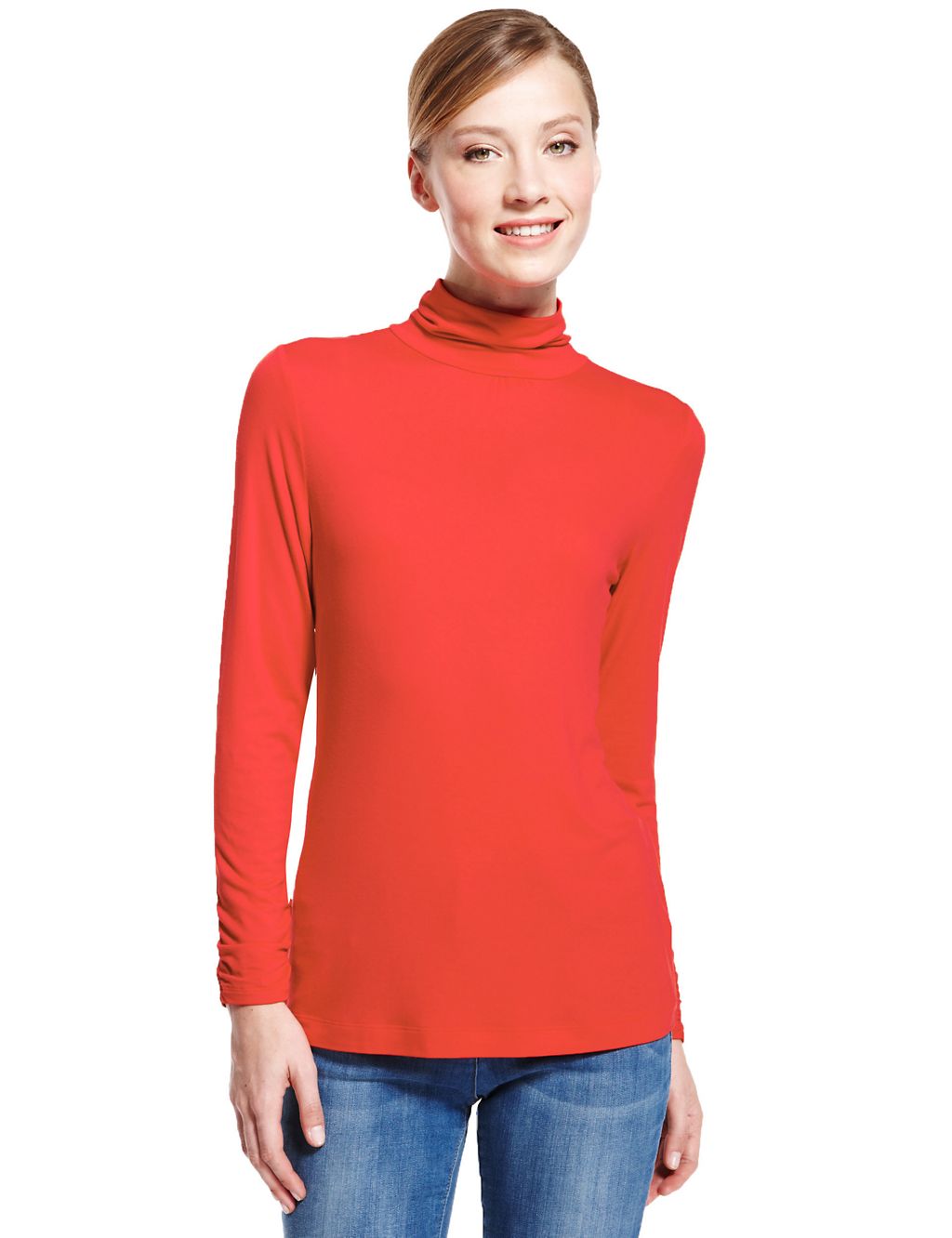 Back Button Long Sleeve Jersey Top 2 of 4