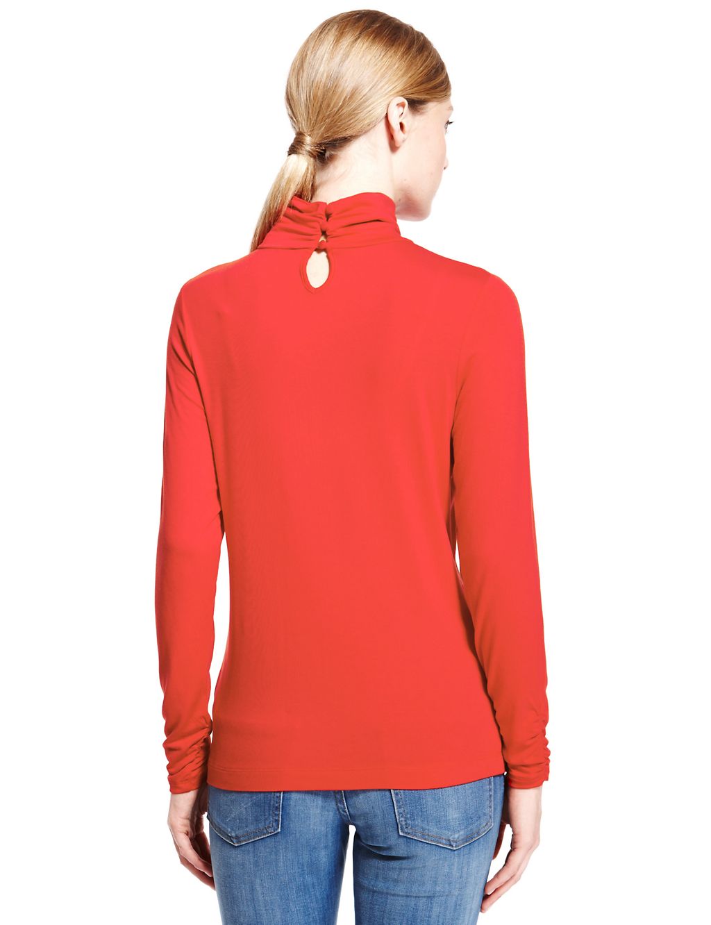 Back Button Long Sleeve Jersey Top 4 of 4