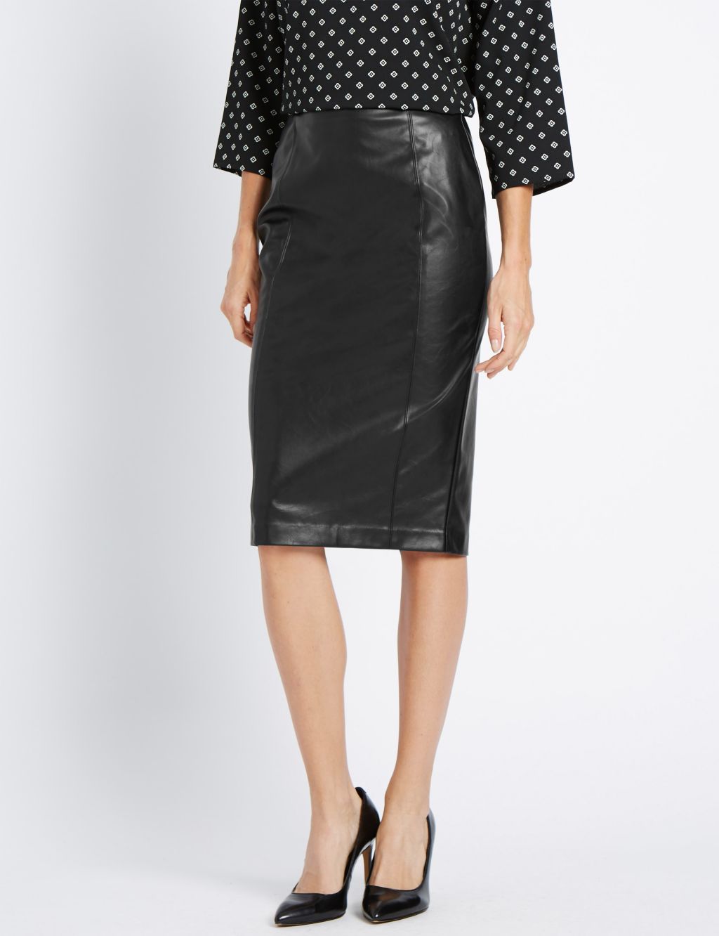 Back Zipped Pencil Skirt | M&S Collection | M&S