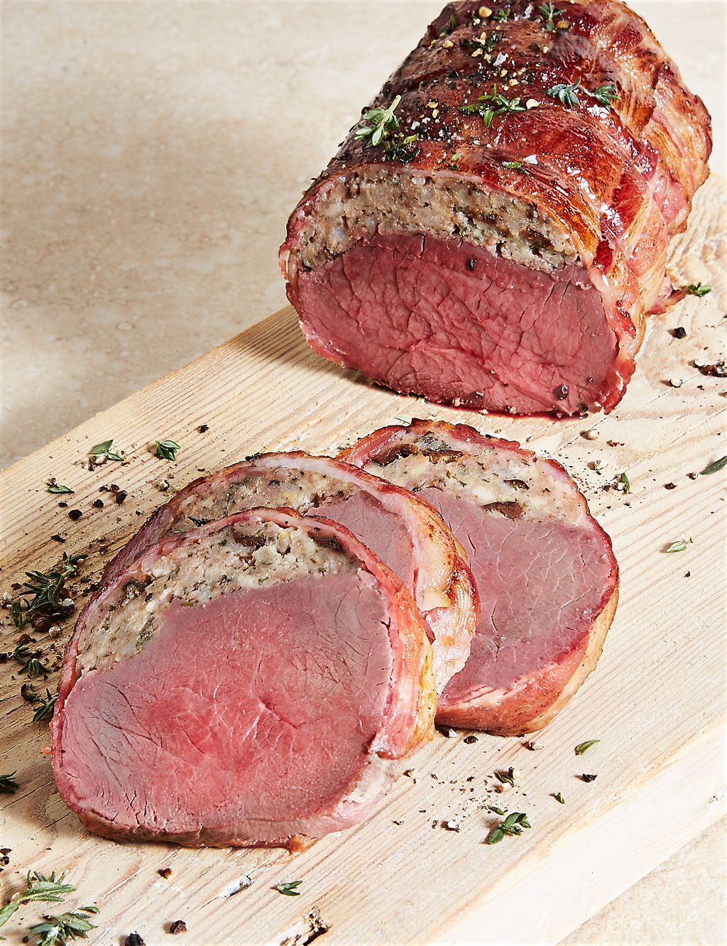 Bacon Wrapped Venison with Plum & Sloe Gin Stuffing (Serves 4) 1 of 1