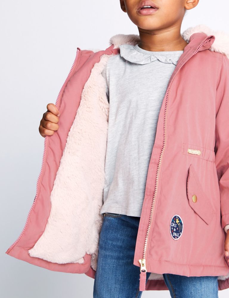 Badged Faux Fur Parka (3 Months - 7 Years) 4 of 5
