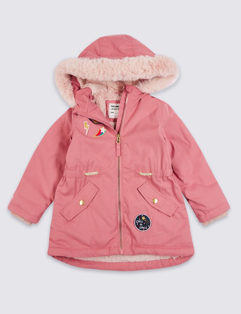 Badged Faux Fur Parka (3 Months - 7 Years) 2 of 5