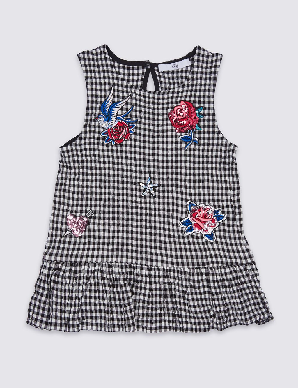 Badged Gingham Top (3-14 Years) 1 of 5