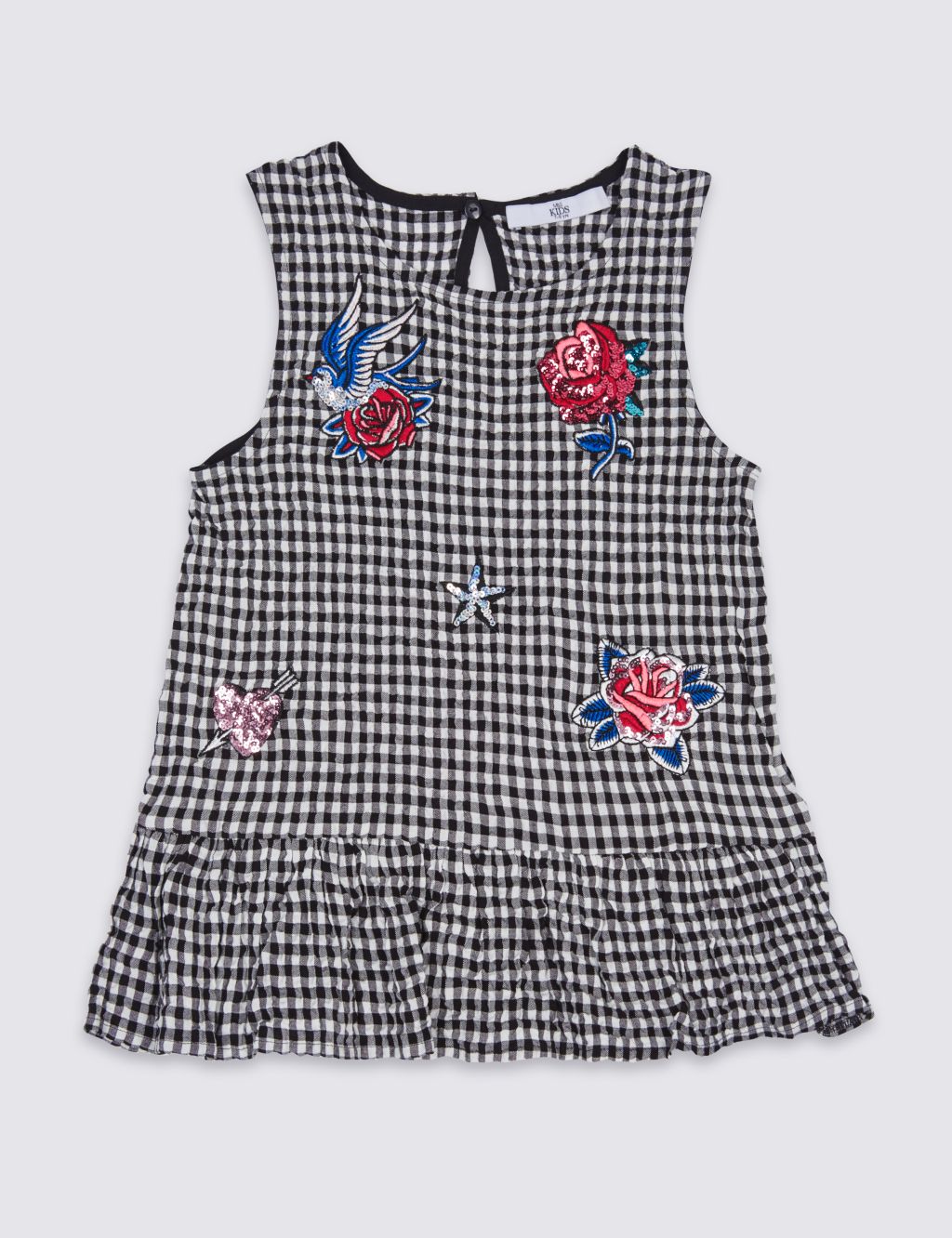 Badged Gingham Top (3-14 Years) 1 of 5