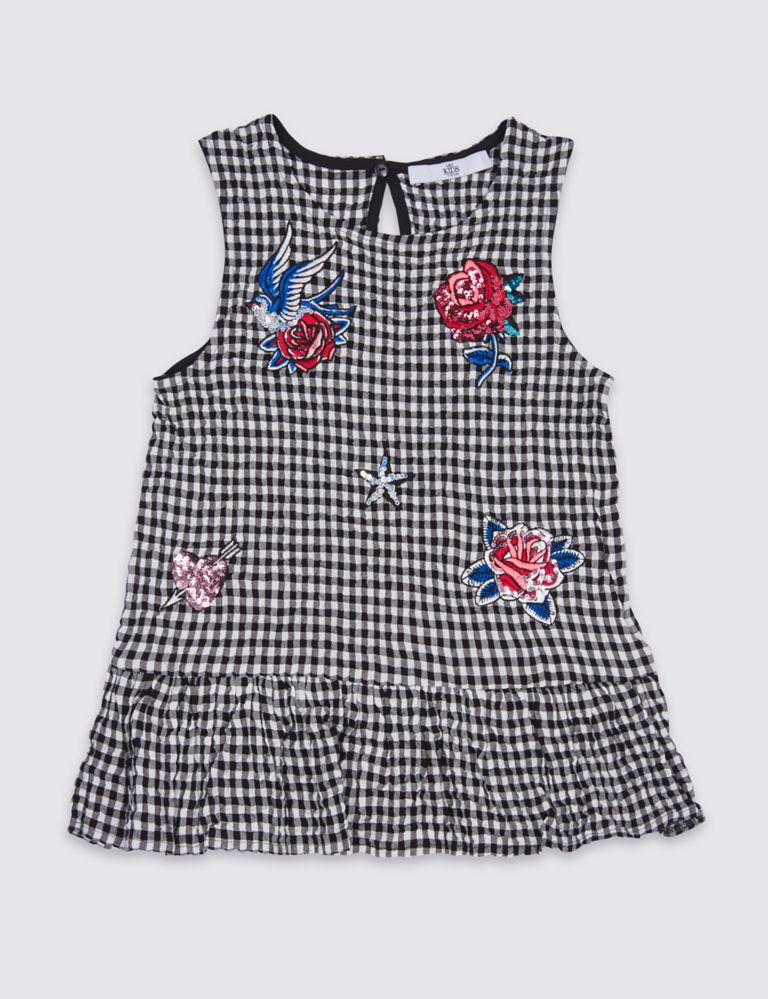 Badged Gingham Top (3-14 Years) 2 of 5