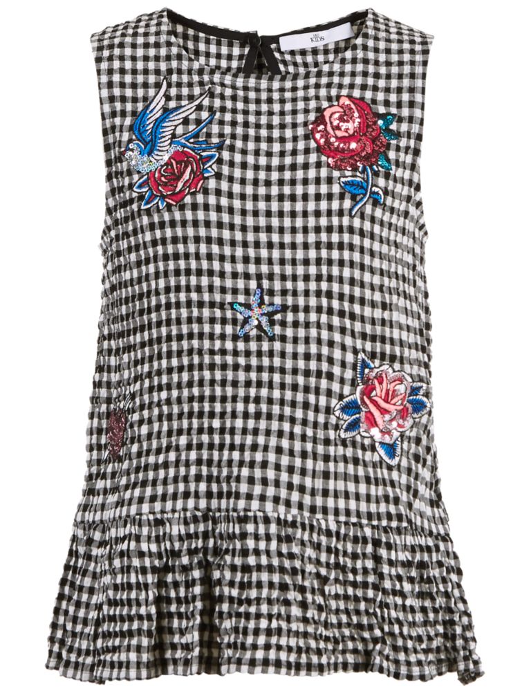 Badged Gingham Top (3-14 Years) 4 of 5