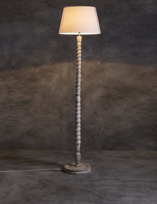 wooden twist floor lamp