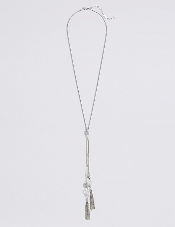 Ball Cube Tassel Necklace Image 1 of 2