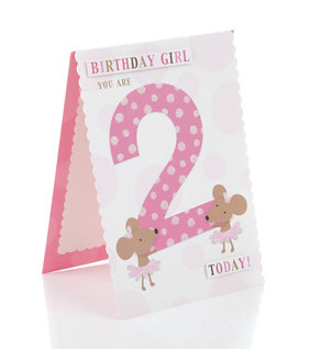 Ballerina Mice Age 2 Birthday Greetings Card Image 2 of 3