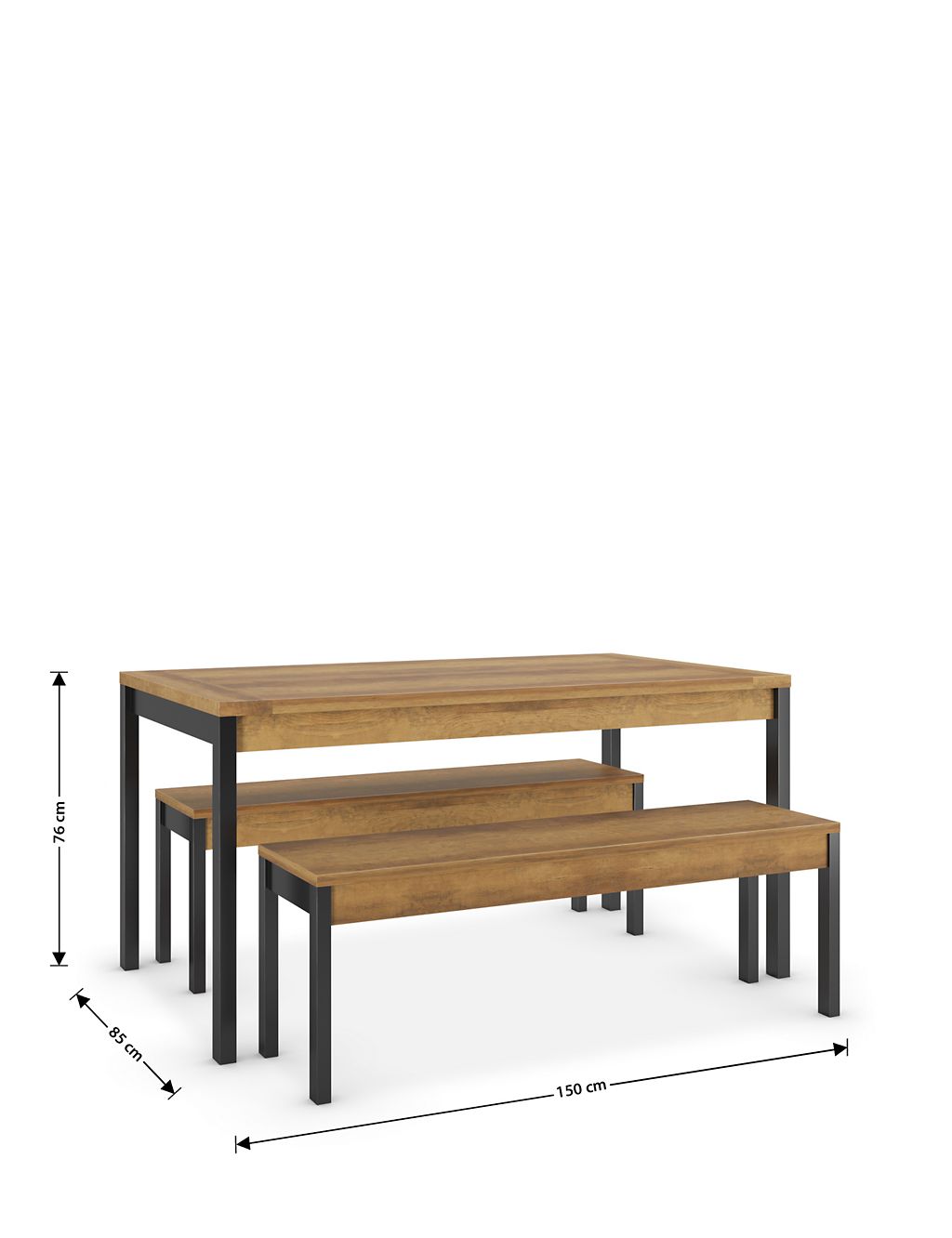 Baltimore Dining Table with Benches 6 of 9