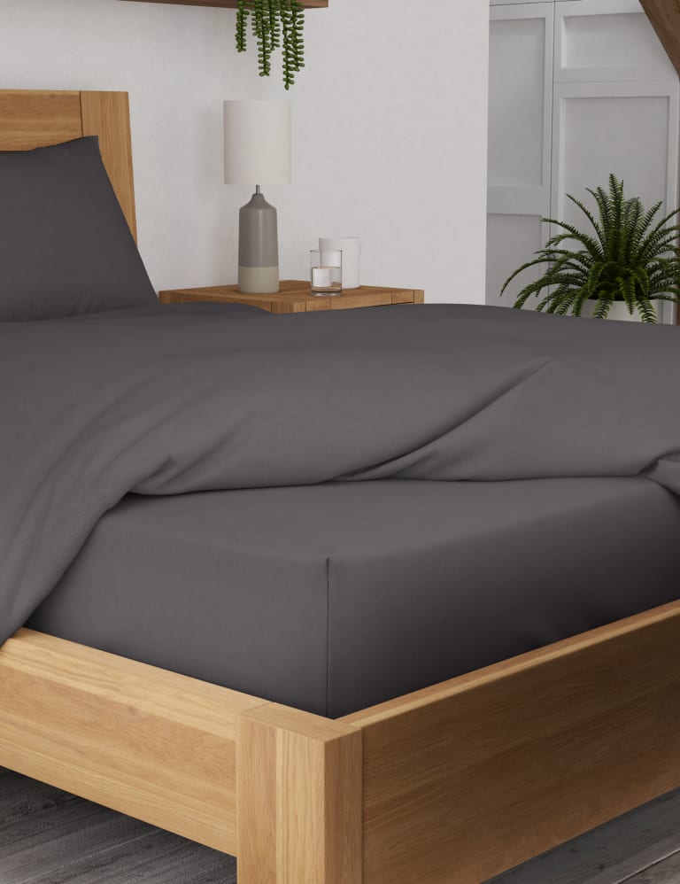 Bamboo Cotton Blend Sateen Deep Fitted Sheet M&S Collection M&S