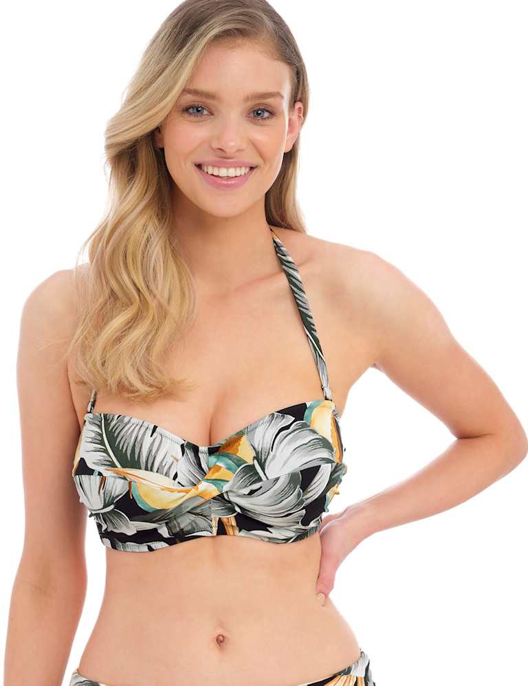 Bamboo Grove Botanical Padded Wired Bandeau Bikini Top 7 of 7