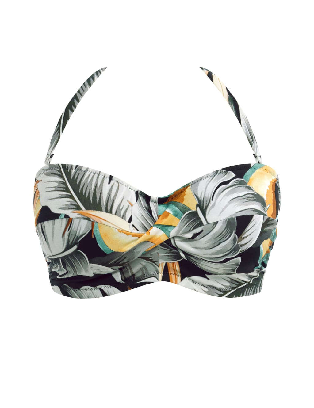 Bamboo Grove Botanical Padded Wired Bandeau Bikini Top 1 of 7
