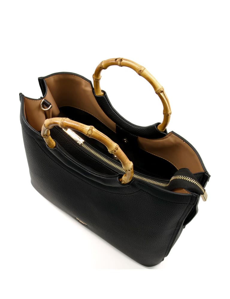 Bamboo handle tote bag clearance