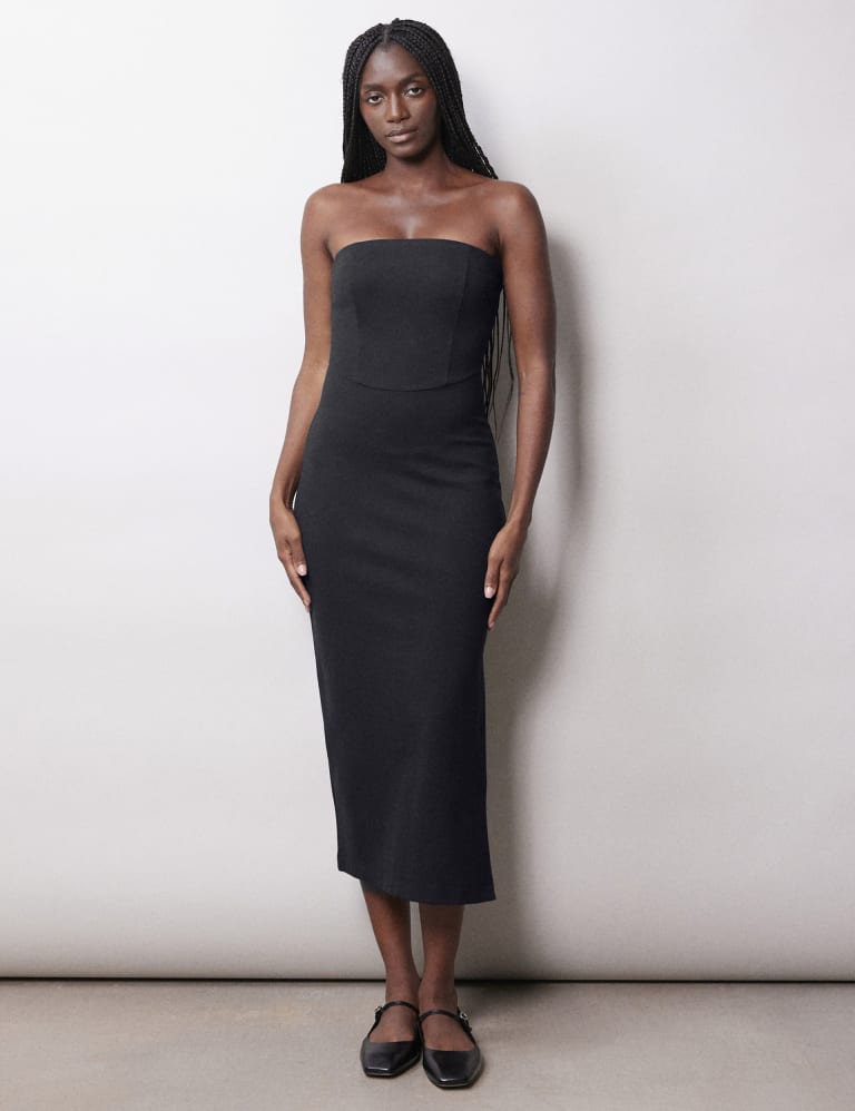 Bandeau Midi Bodycon Dress Albaray M S