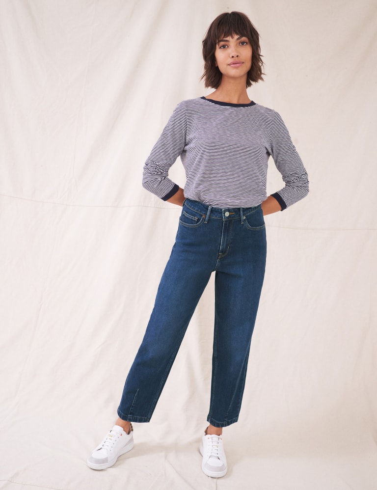 White Mid Rise Barrel Jeans - All Season Jeans