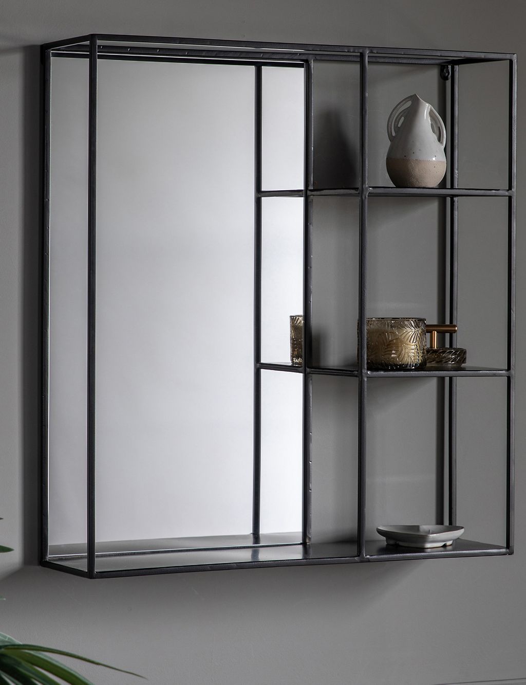 Bassan Rectangular Hanging Mirror with Shelf 3 of 4
