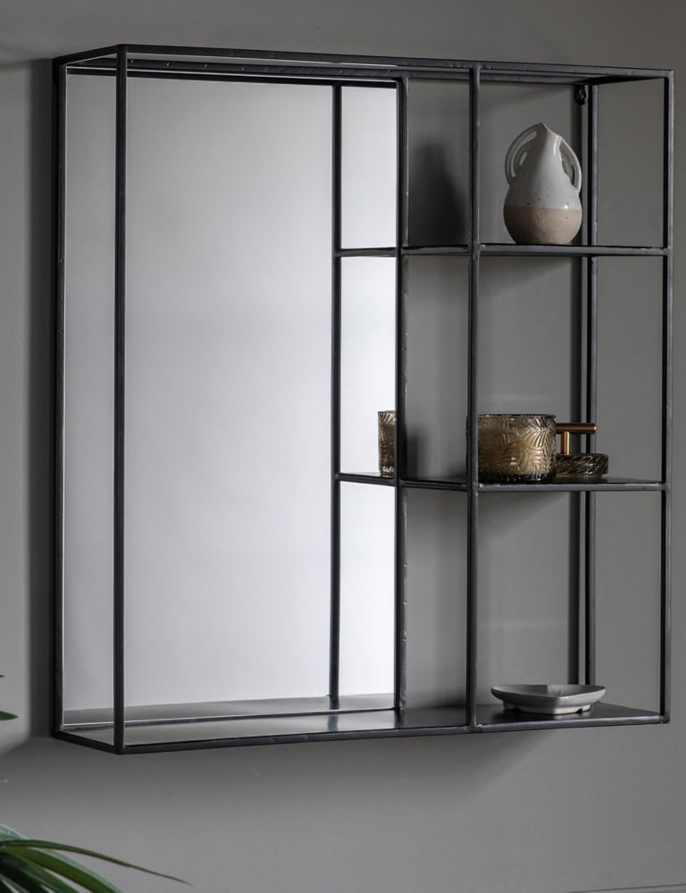 Bassan Rectangular Hanging Mirror with Shelf 1 of 4
