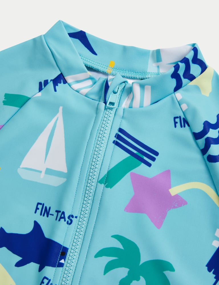 Baby boy all in one swimsuit top