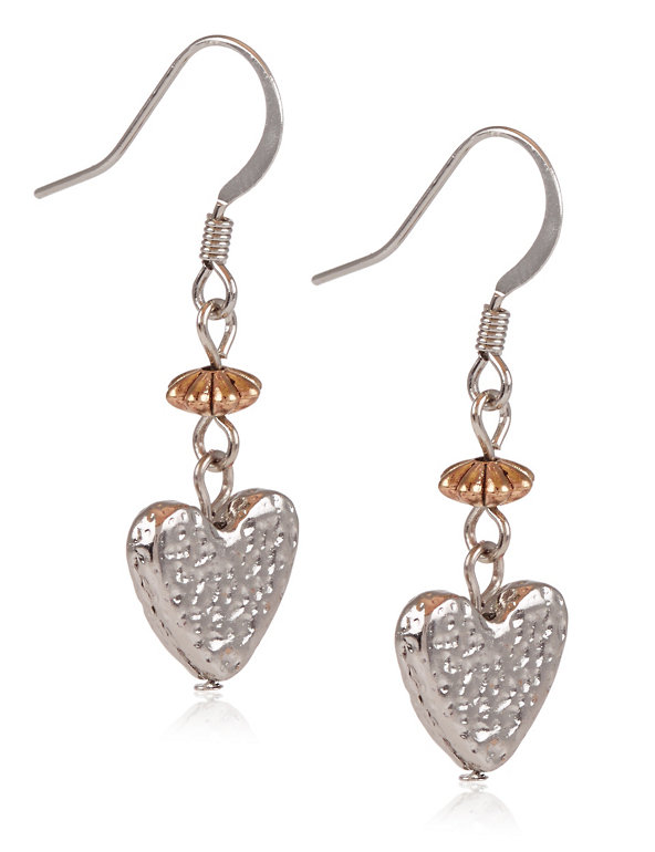 Bead & Heart Drop Earrings Image 1 of 1