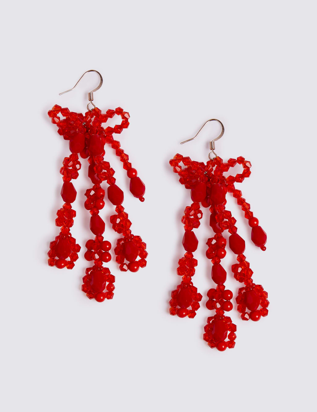 Beaded bow cheap earrings