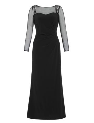 m&s black maxi dress