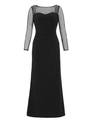 m&s black maxi dress