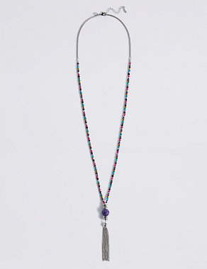 Beaded Tassel Necklace Image 2 of 3