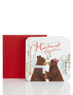 Bear Hug Husband Christmas Card Image 2 of 3