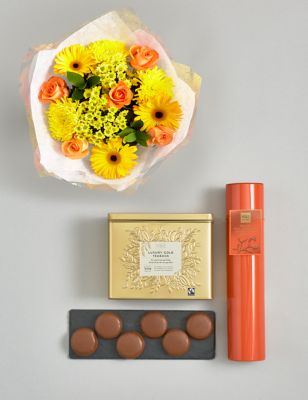 Beautiful Autumn Bouquet, Luxury Tea & Biscuits Gift Selection Image 2 of 4