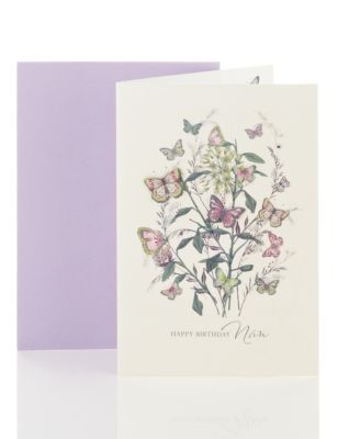 Beautiful Floral Butterfly Nan Birthday Card | M&S