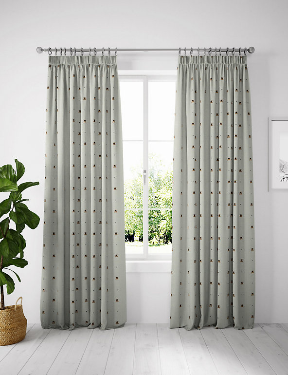 Bee Pencil Pleat Blackout Curtains M, Black And White Striped Curtains Uk