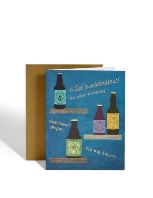 Beer Bottles Birthday Card Image 1 of 2