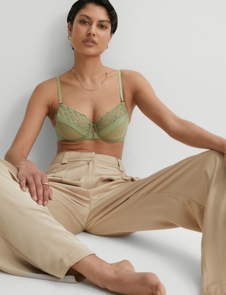 Belize Embroidery Wired Balcony Bra A-E 1 of 7
