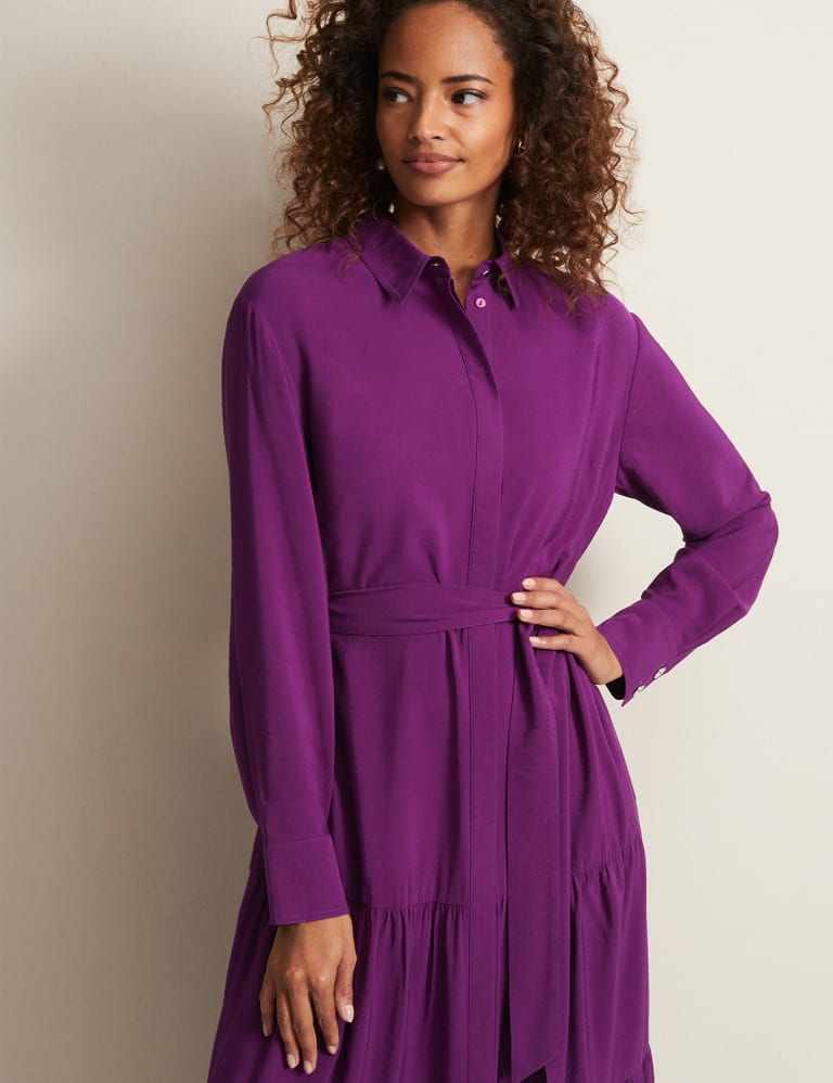 Belted button top front dress