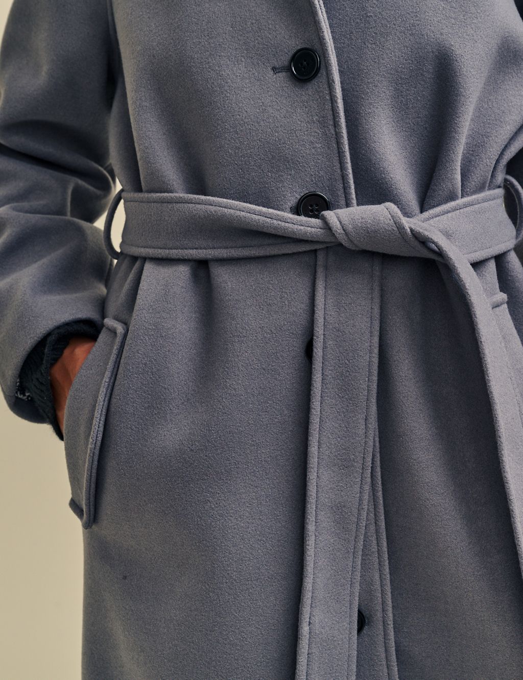 Belted Collared Longline Tailored Coat | Nobody's Child | M&S