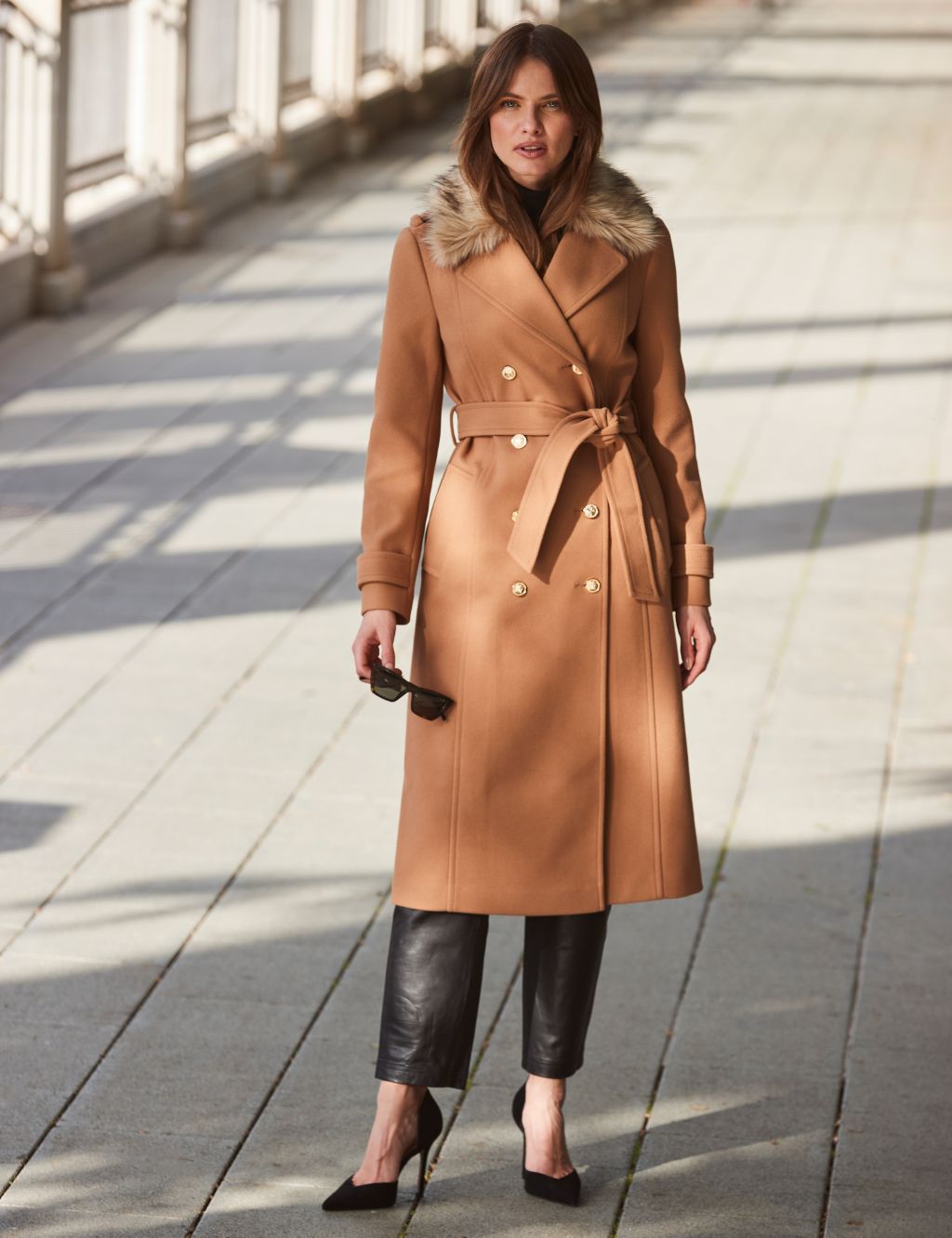 Belted Collared Longline Tailored Coat 2 of 6