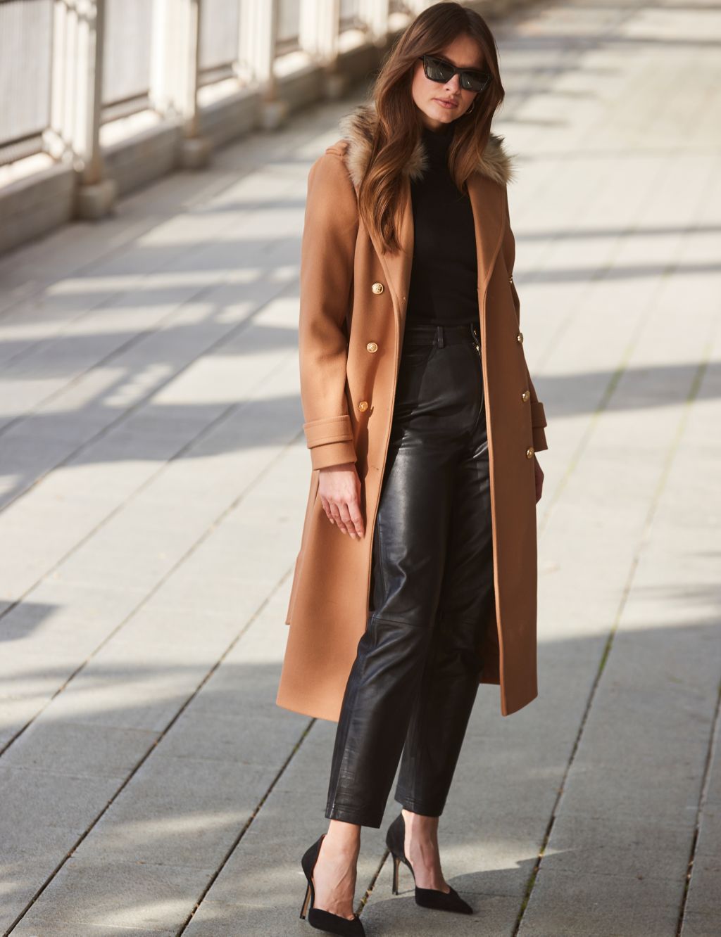 Belted Collared Longline Tailored Coat 1 of 6
