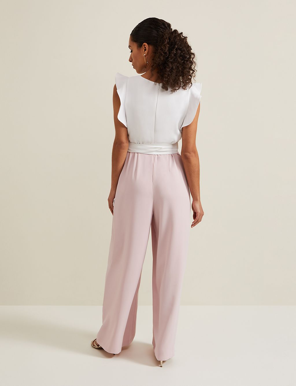 Belted Frill Detail Sleeveless Jumpsuit 2 of 6