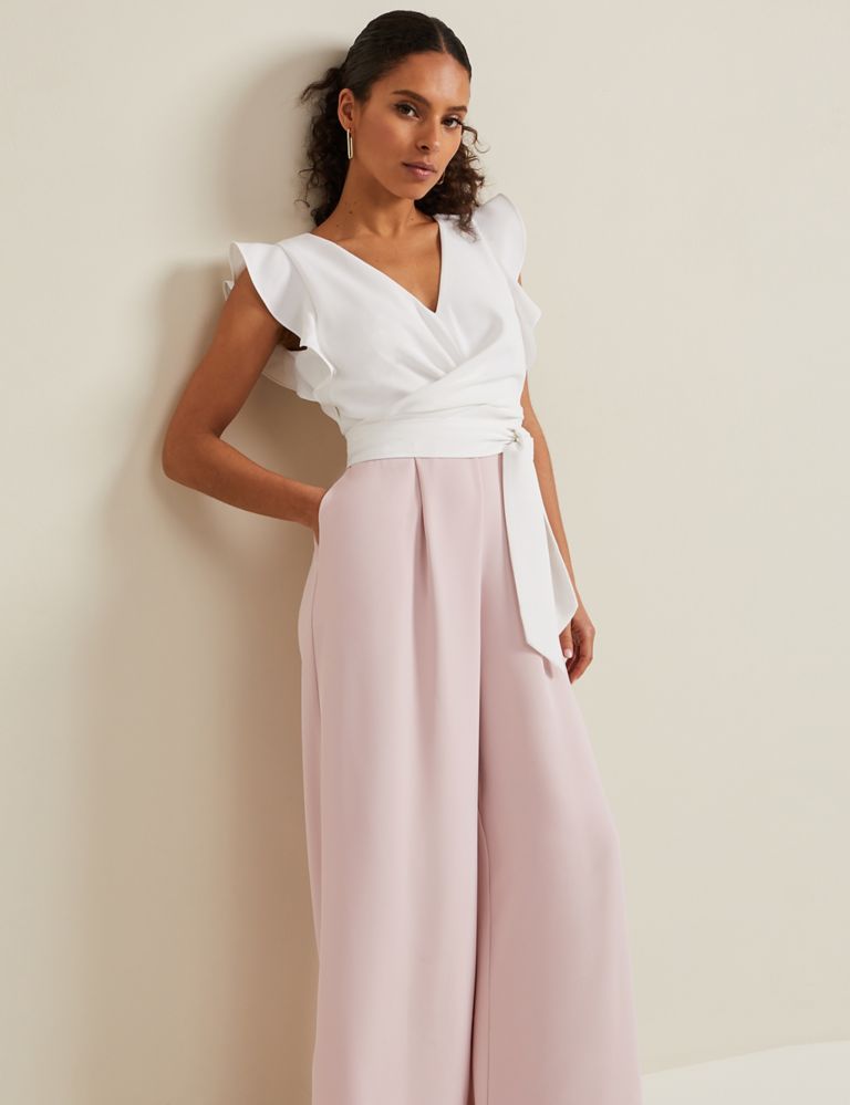 Belted Frill Detail Sleeveless Jumpsuit 4 of 6