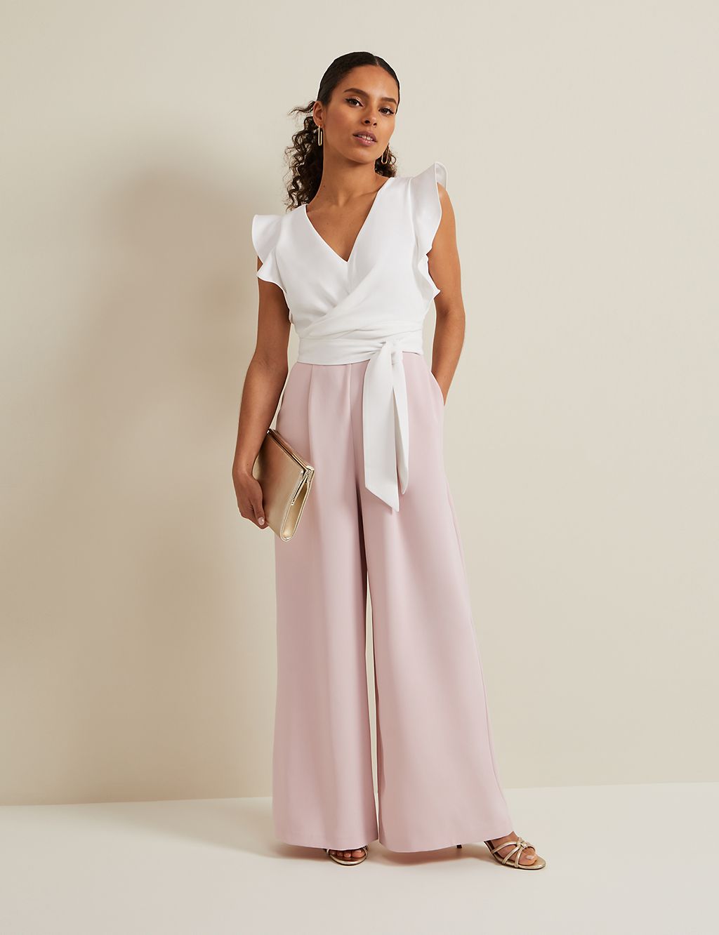 Belted Frill Detail Sleeveless Jumpsuit 6 of 6