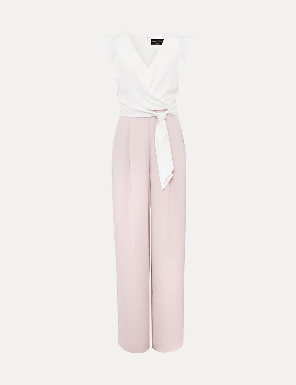 Belted Frill Detail Sleeveless Jumpsuit 1 of 6