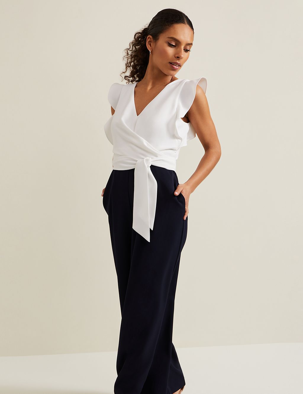 Belted Frill Detail Sleeveless Jumpsuit 7 of 8