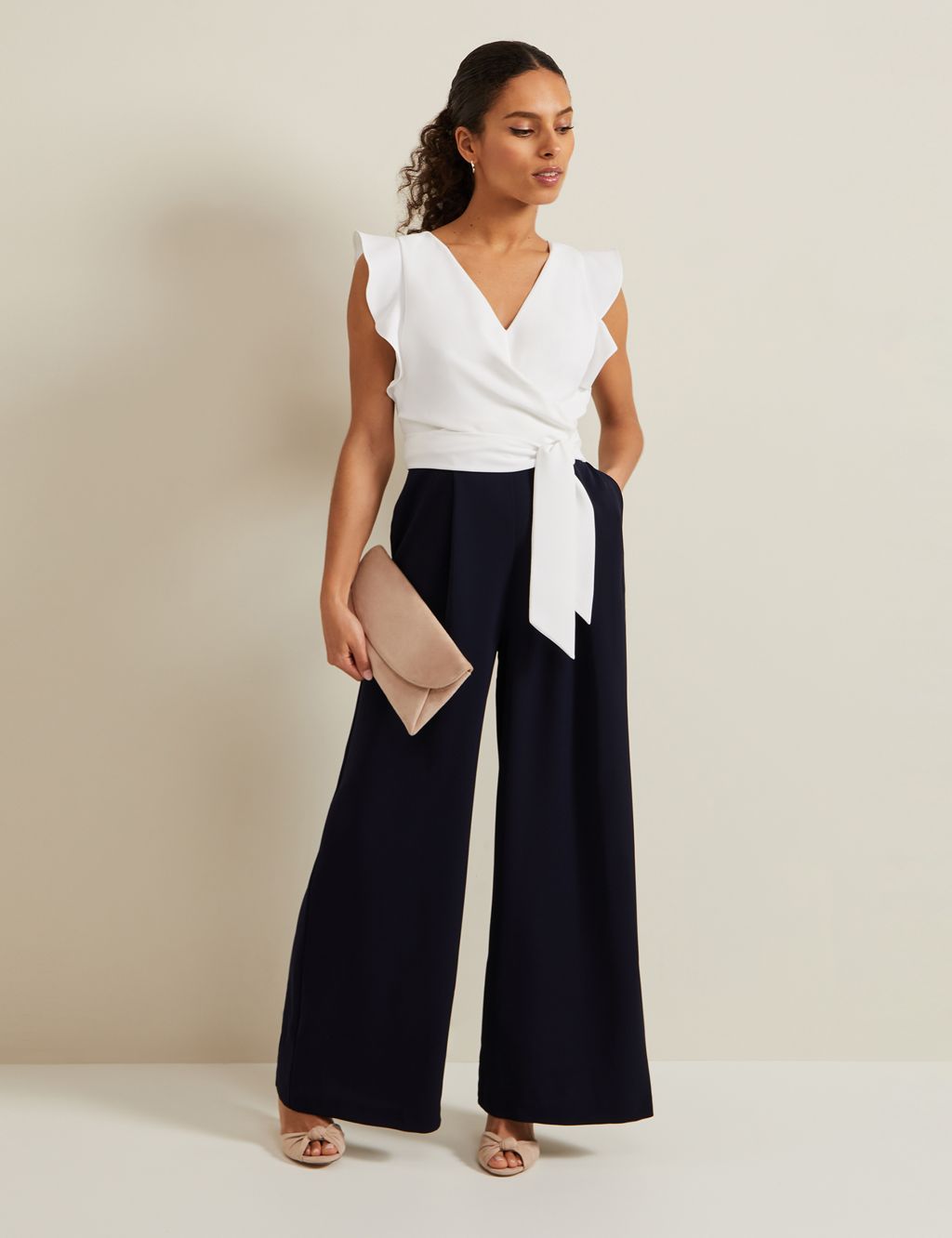 Belted Frill Detail Sleeveless Jumpsuit 6 of 8
