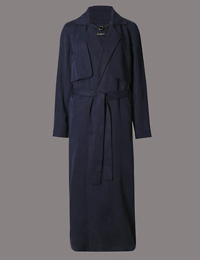 Belted Long Soft Trench Coat Image 2 of 3