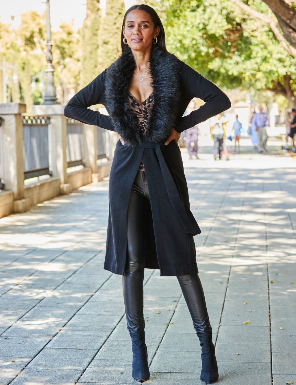 Belted longline cardigan online