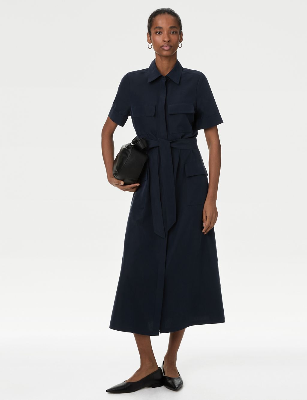 Belted Midaxi Utility Shirt Dress 4 of 5