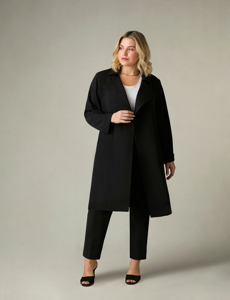 Belted Revere Collar Relaxed Tailored Coat 3 of 6